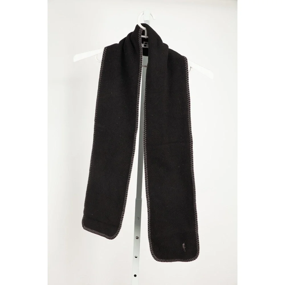 NBA Scarf Mens OS Black Fleece Whipstitch Logo Winter Neckwear Made in Canada